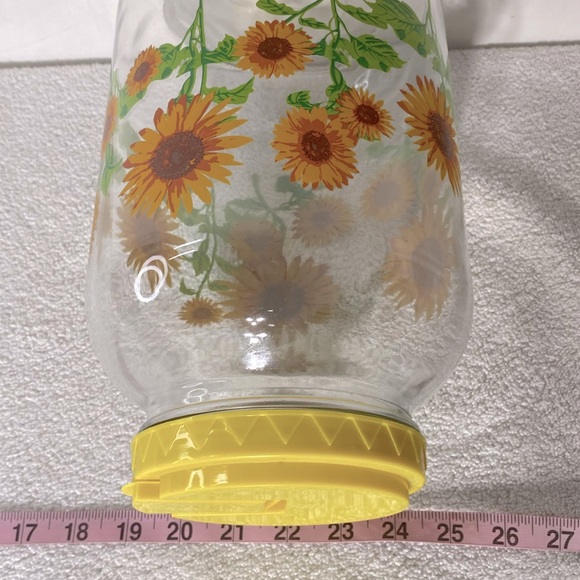 Vintage Sun Tea Sunflower Glass Beverage Dispenser Jar - Picture 3 of 12
